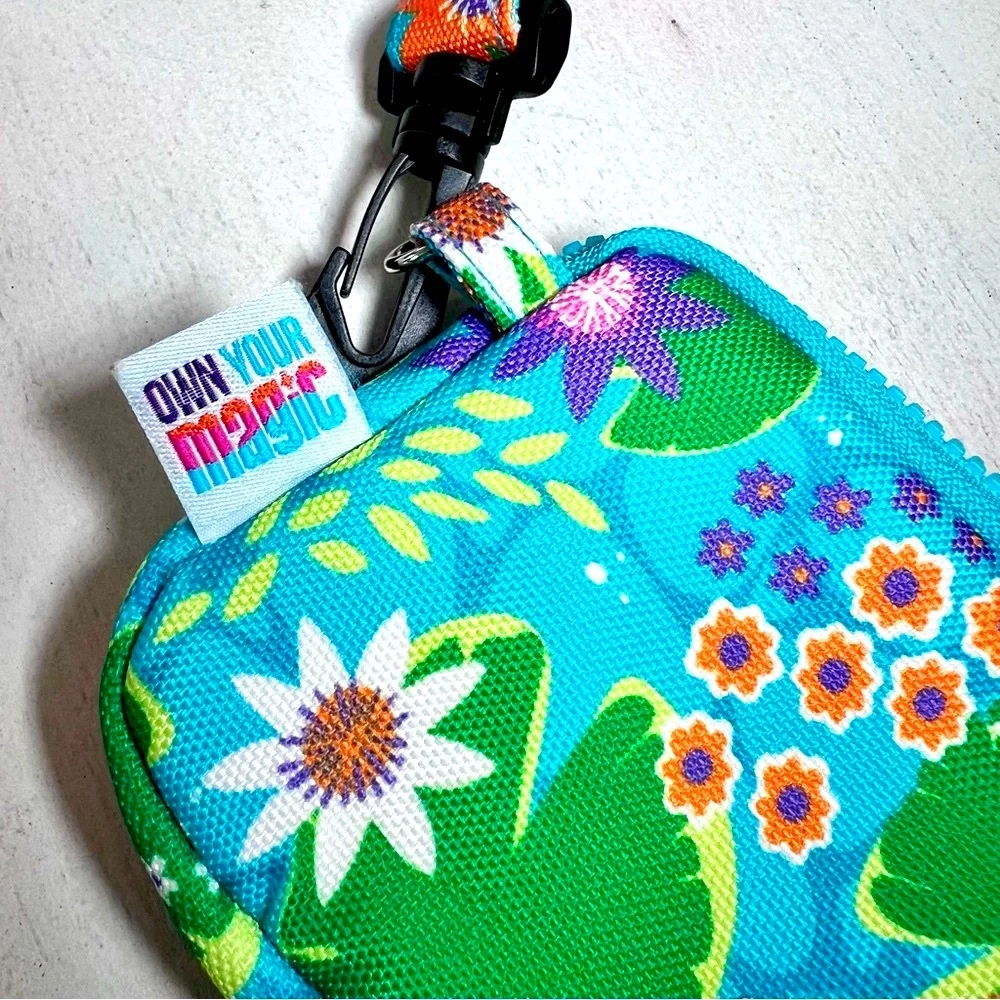 LITTLE BROWNIE BAKERS Axolotl Floral Zip Wallet Teal Wristlet Kids NWOT Gift